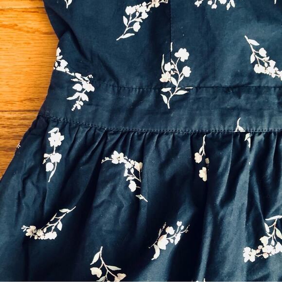NORDSTROM Fit & Flare Navy White Floral Pleated Sleeveless Girl’s Girl’s Size 16 - Picture 3 of 10